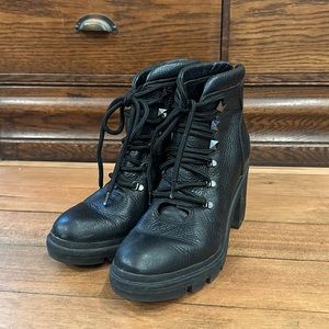 Marc Fisher LTD - KINI WOMENS LEATHER BOOTIES BLOCK HEEL BOOT